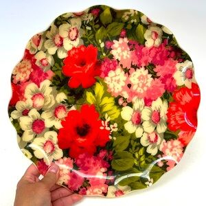 -Retro/Vintage “handcrafted “ FAB” 13” fabric in resin serving tray /wall dec…